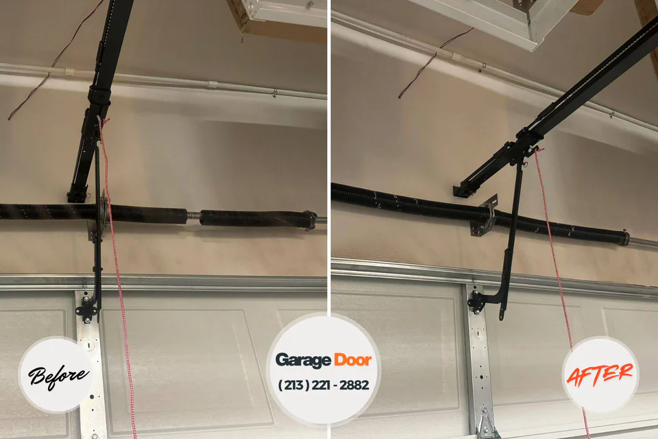 Before and after: garage door repair Virginia Beach, VA